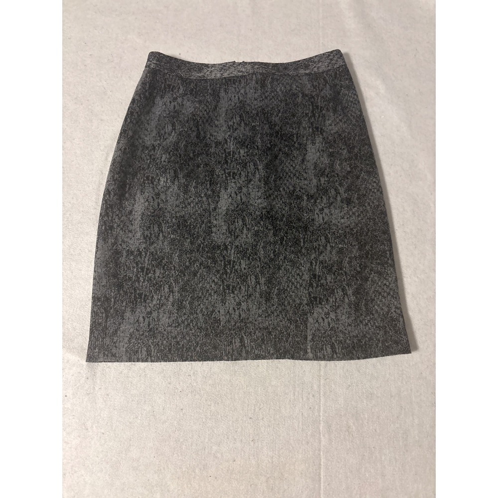 Tahari‎ Pencil Skirt Women Size 12 Charcoal Grey Textured Knee Length Excellent